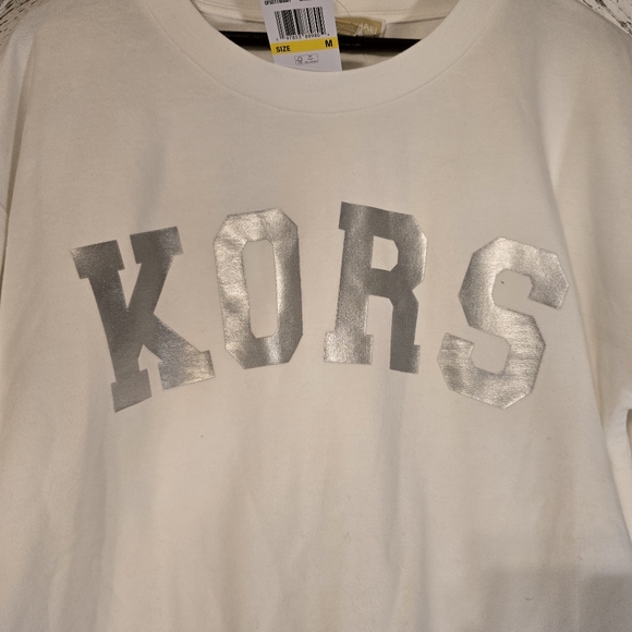 Michael Kors NWT Silver Foil Logo Crewneck Sweatshirt – Medium - Picture 2 of 8